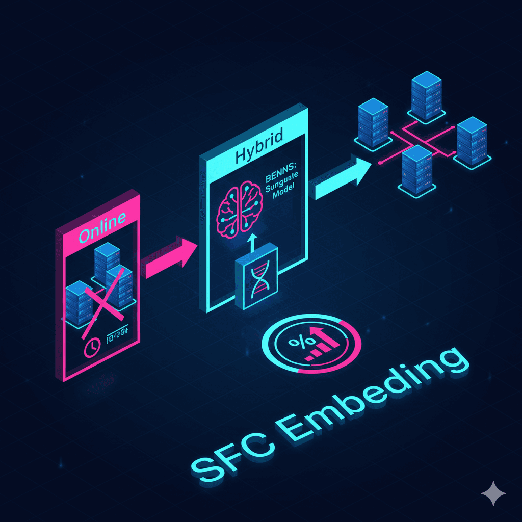 BENNS: A Surrogate Model for Hybrid Online-Offline Evolution of SFC Embedding