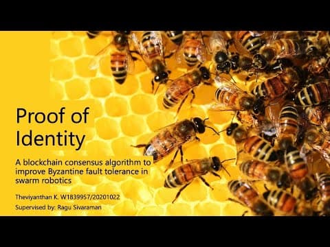 Final Presentation of Proof of Identity - A blockchain consensus algorithm for swarm robotics